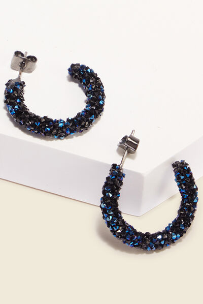 Boucles d'oreilles créoles noir femme