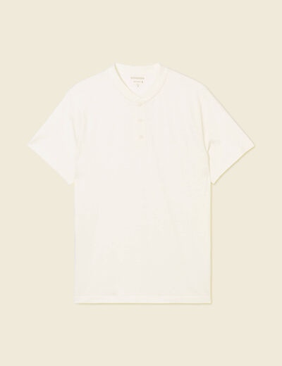 T-shirt en coton manches courtes ecru homme
