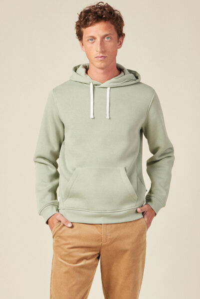 Sweat manches longues vert olive homme