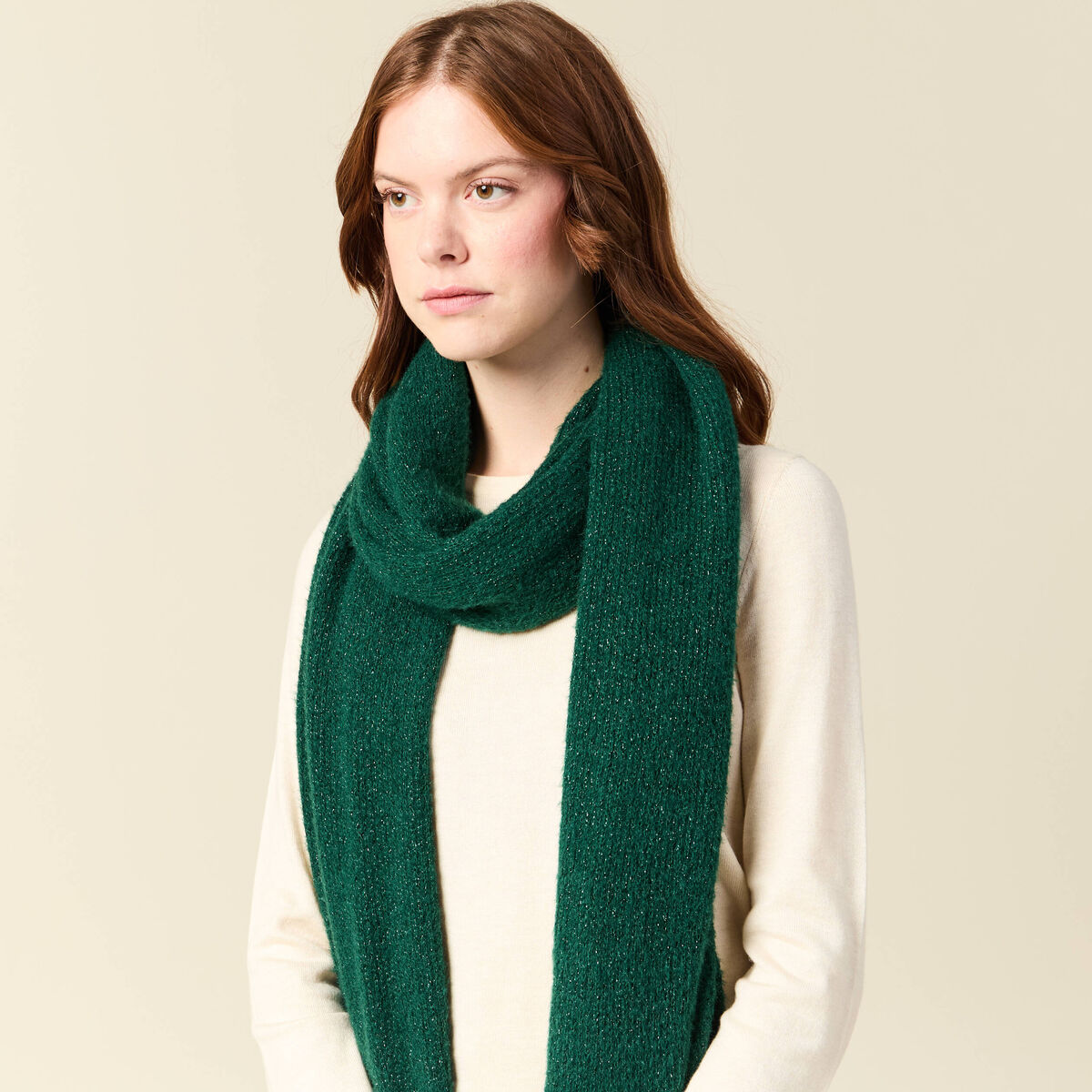 &Eacute;charpe tricot&eacute;e vert femme