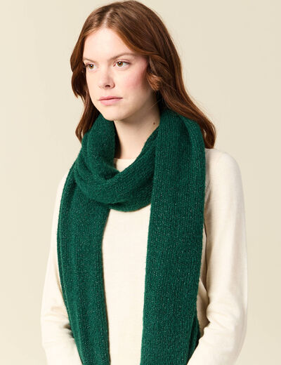 &Eacute;charpe tricot&eacute;e vert femme