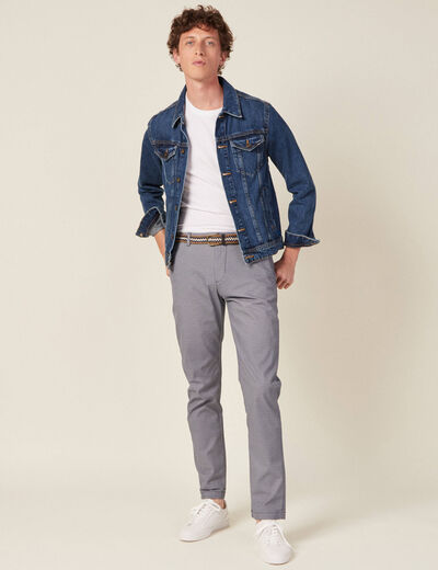 Pantalon chino straight bleu homme