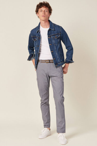 Pantalon chino straight bleu homme