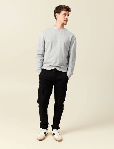 Pantalon battle bas resserr&eacute; noir homme