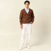 Gilet manches longues marron homme