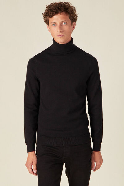 Pull manches longues noir homme