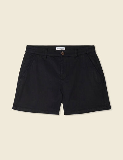 Short chino éco-responsable noir femme