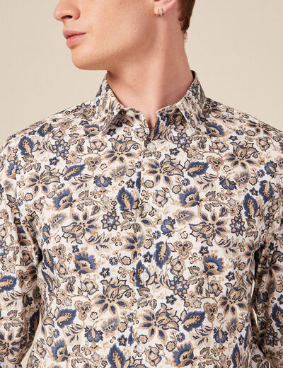 Chemise à manches longues blanc homme