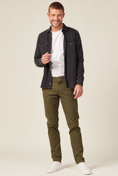 Pantalon slim Instinct chino taupe homme