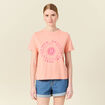 T-shirt en coton manches courtes rose corail femme