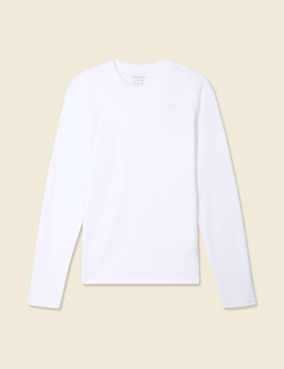 T-shirt manches longues blanc homme