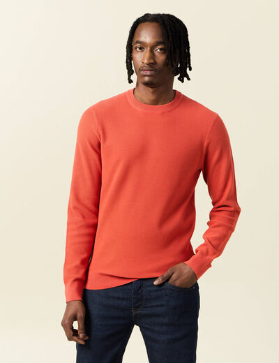 Pull éco-responsable orange homme