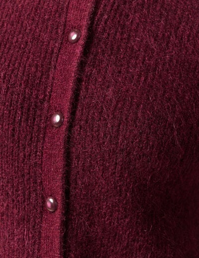 Gilet manches longues bordeaux femme