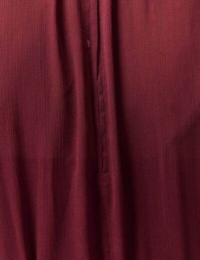 Robe manches 3/4 doubl&eacute;e bordeaux femme