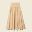 Jupe longue &eacute;vas&eacute;e taille haute beige moyen femme