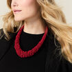 Collier avec perles rouge femme