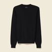 Pull col rond manches longues noir homme