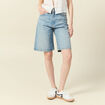 Bermuda large en jean denim used femme