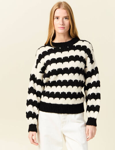 Pull manches longues noir femme