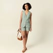 Veston sans manches vert kaki femme