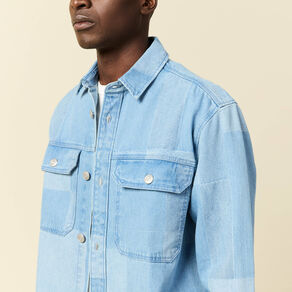Surchemise en jean denim bleach homme