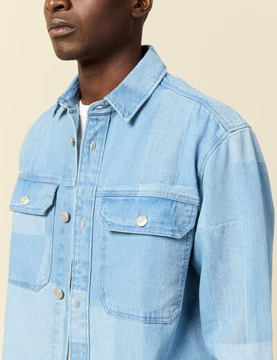 Surchemise en jean denim bleach homme