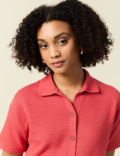 Polo éco-responsable rouge femme