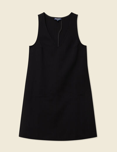 Robe chasuble trapèze noir femme