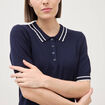Polo manches courtes bleu marine femme
