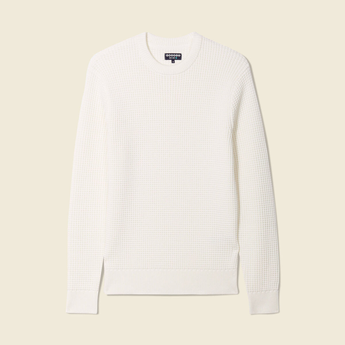 Pull manches longues col rond ecru homme