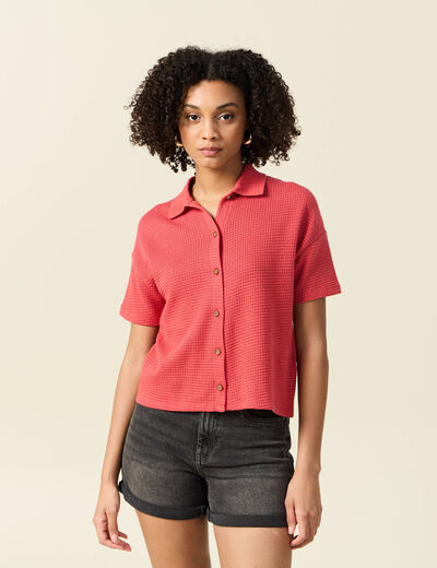 Polo éco-responsable rouge femme
