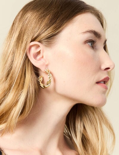 Boucles d'oreilles créoles couleur or femme