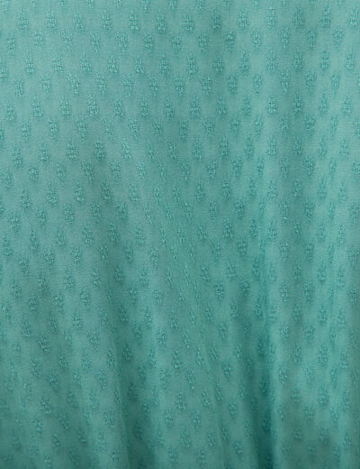 Robe manches longues col v vert femme