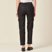 Jeans cargo 7/8ème enduit denim noir enduit femme