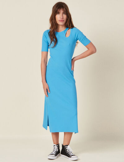 Robe longue bleu femme