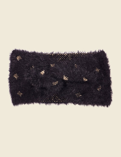Bandeau fils métallisés noir femme