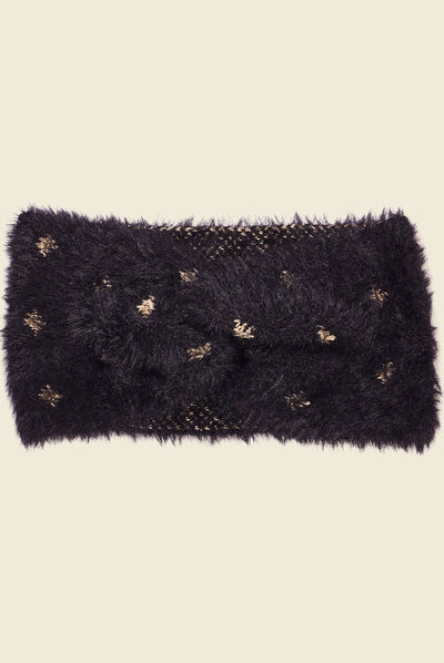 Bandeau fils métallisés noir femme