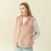 Veste fausse fourrure avec doublure vieux rose femme