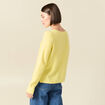 Pull col bateau manches longues jaune clair femme