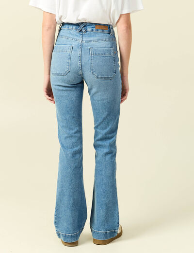 Jeans flare 7/8&egrave;me denim stone femme