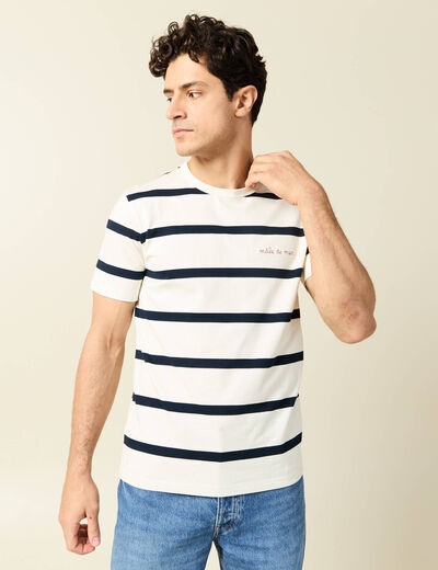 T-shirt manches courtes ecru homme