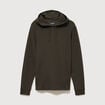 T-shirt &agrave; capuche vert kaki homme