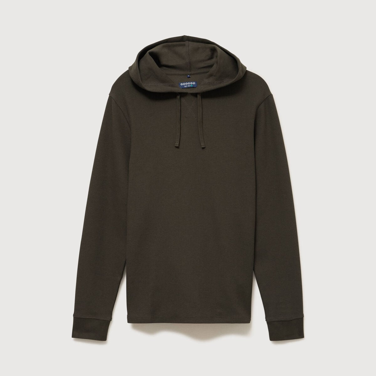 T-shirt &agrave; capuche vert kaki homme
