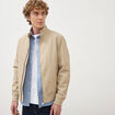Blouson col camionneur manches longues beige homme