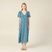 Robe longue éco-responsable bleu femme