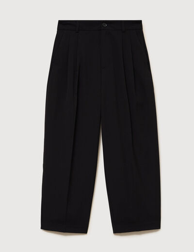 Pantalon barrel noir femme