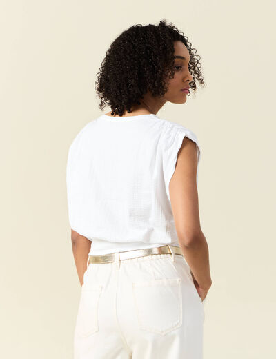 T-shirt manches courtes blanc femme