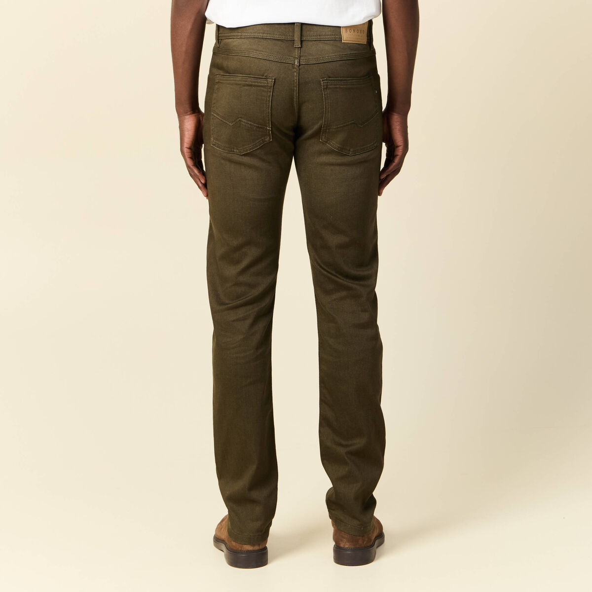 Jeans straight homme used L34 taupe homme