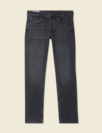 Jeans straight 5 poches denim gris homme