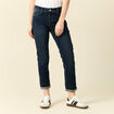 Jeans girlfriend taille haute denim dirty femme